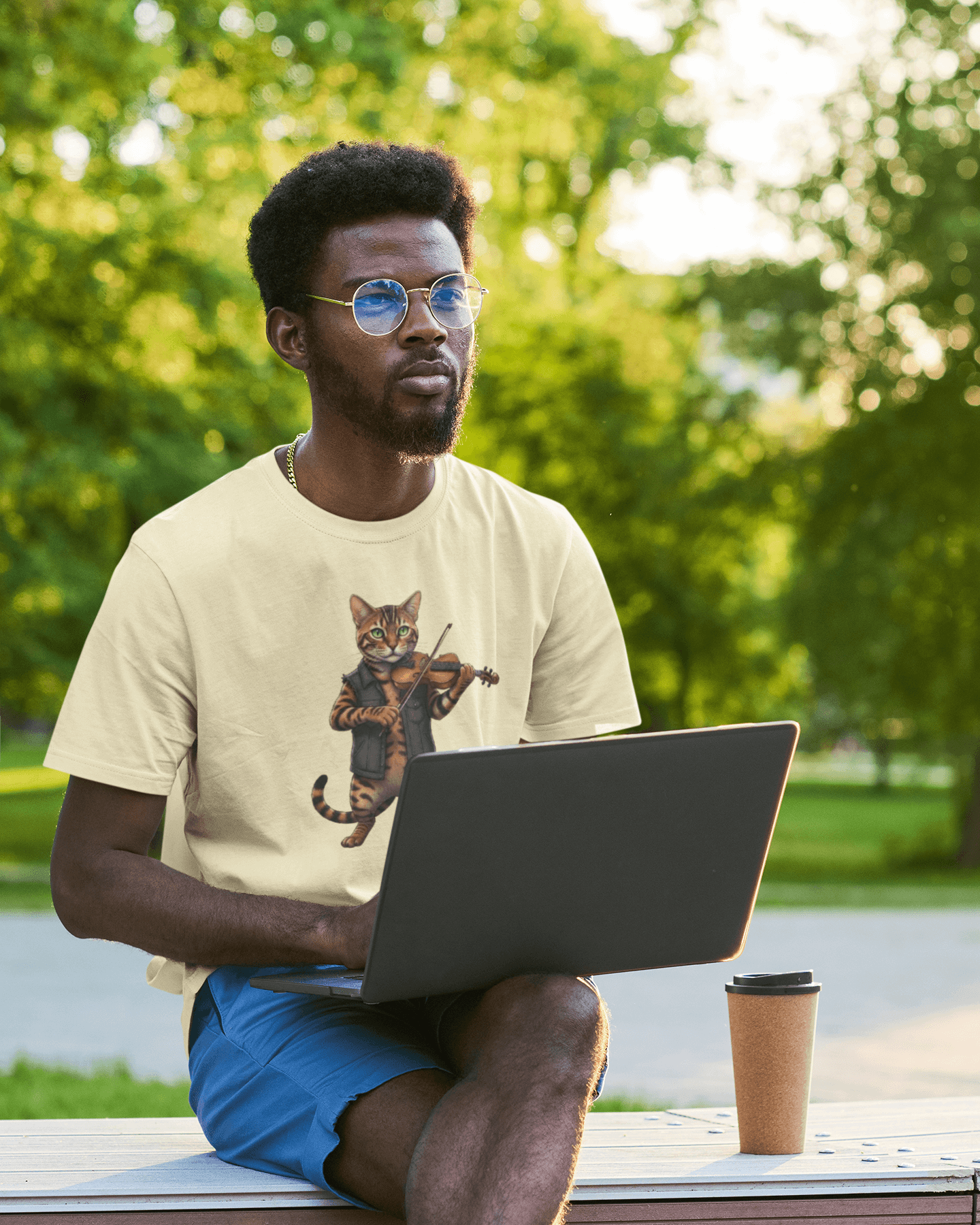 Cat Violinist T-Shirt - Funny Music Lover Gift