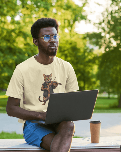Cat Violinist T-Shirt - Funny Music Lover Gift